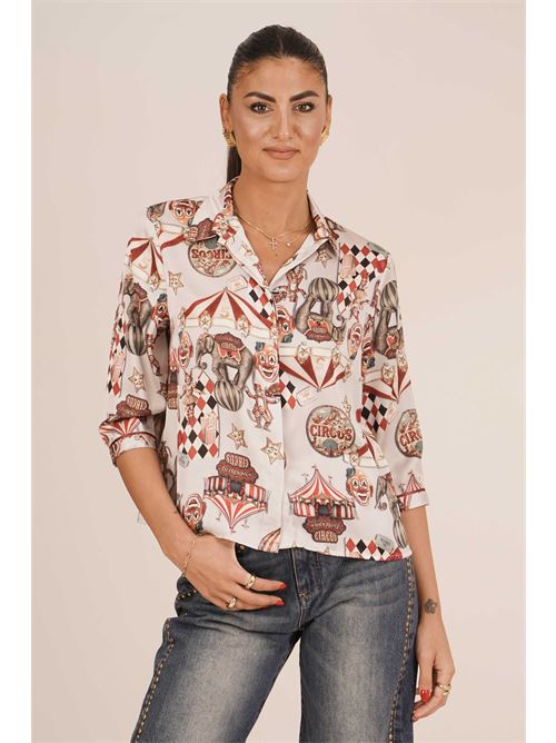 Camicia in raso fantasia Il The' Delle 5 | 56ST SPOONCIRCUS AVORIO